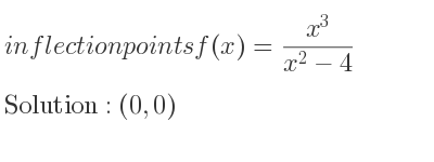 The inflection points of f(x)=(x^3)/(x^2-4) are (0,0)